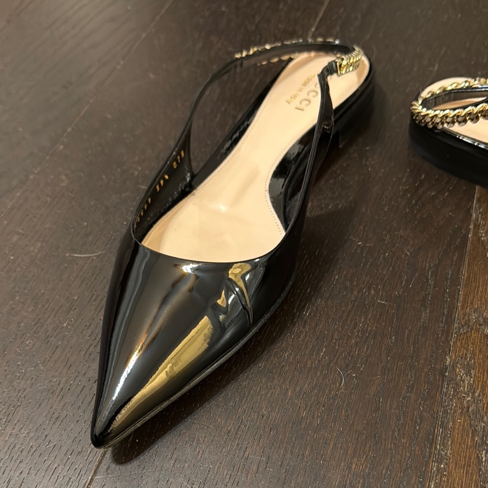 Gucci Black Patent Leather Slingback Pumps - Picture 6 of 12